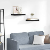 Floating Wall Shelves 2 pcs Black 40x23x3,8 cm MDF