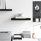 Floating Wall Shelf Black 50x23x3.8 cm MDF - Side View