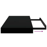 Floating Wall Shelf Black 50x23.5x3.8 cm MDF