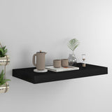 Floating Wall Shelf Black 50x23.5x3.8 cm MDF