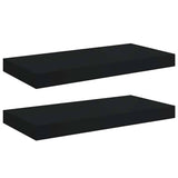 Floating Wall Shelves 2 pcs Black 50x23.5x3.8 cm MDF
