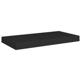 Floating Wall Shelves 2 pcs Black 50x23x3.8 cm MDF - Side View