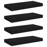 Floating Wall Shelves 4 pcs Black 50x23.5x3.8 cm MDF