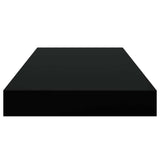 Floating Wall Shelves 4 pcs Black 50x23x3.8 cm MDF - Low Angle