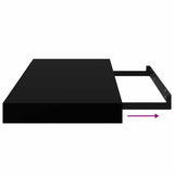 Floating Wall Shelves 4 pcs Black 50x23.5x3.8 cm MDF