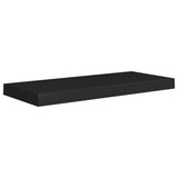 Floating Wall Shelf Black 60x23.5x3.8 cm MDF - Front View