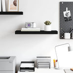 Floating Wall Shelf Black 60x23.5x3.8 cm MDF