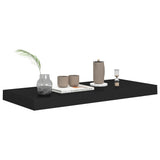Floating Wall Shelf Black 60x23.5x3.8 cm MDF - Side View