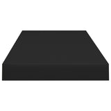 Floating Wall Shelf Black 60x23.5x3.8 cm MDF - 45-Degree Angle