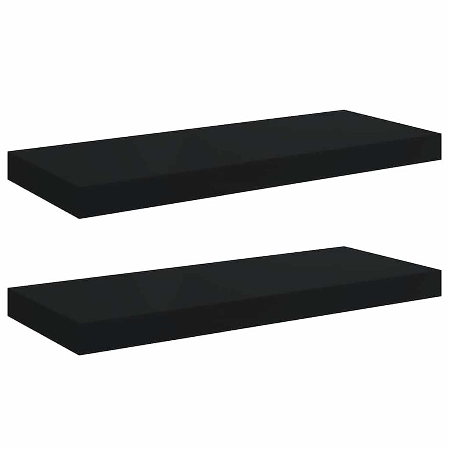 Floating Wall Shelves 2 pcs Black 60x23.5x3.8 cm MDF
