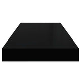 Floating Wall Shelves 2 pcs Black 60x23.5x3.8 cm MDF - Low Angle