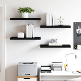 Floating Wall Shelves 4 pcs Black 60x23.5x3.8 cm MDF