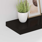 Floating Wall Shelves 4 pcs Black 60x23.5x3.8 cm MDF