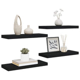 Floating Wall Shelves 4 pcs Black 60x23.5x3.8 cm MDF
