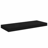 Floating Wall Shelves 4 pcs Black 60x23.5x3.8 cm MDF - Rear View
