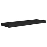 Floating Wall Shelf Black 80x23.5x3.8 cm MDF - Front View