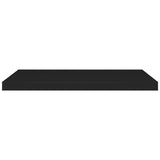 Floating Wall Shelf Black 80x23.5x3.8 cm MDF - Top-Down View