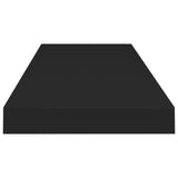 Floating Wall Shelf Black 80x23.5x3.8 cm MDF - 45-Degree Angle