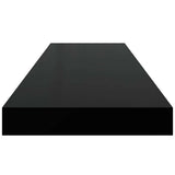 Floating Wall Shelf Black 80x23.5x3.8 cm MDF