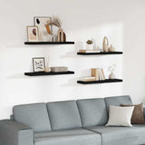 Floating Wall Shelves 4 pcs Black 80x23.5x3.8 cm MDF
