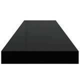 Floating Wall Shelf Black 90x23.5x3.8 cm MDF