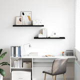 Floating Wall Shelves 2 pcs Black 90x23.5x3.8 cm MDF