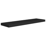Floating Wall Shelves 2 pcs Black 90x23.5x3.8 cm MDF - Side View
