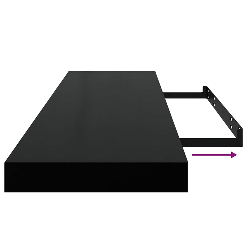Floating Wall Shelves 2 pcs Black 90x23.5x3.8 cm MDF