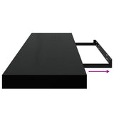 Floating Wall Shelves 2 pcs Black 90x23.5x3.8 cm MDF - Extra Image
