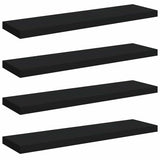 Floating Wall Shelves 4 pcs Black 90x23.5x3.8 cm MDF