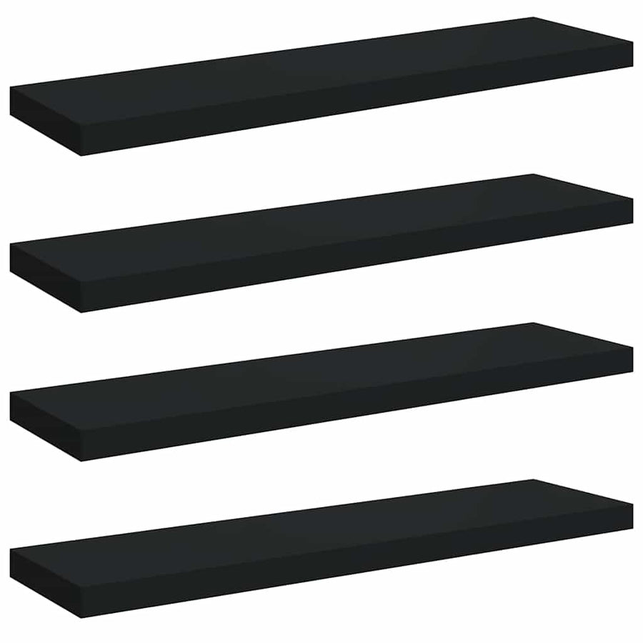 Floating Wall Shelves 4 pcs Black 90x23.5x3.8 cm MDF