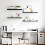 Floating Wall Shelves 4 pcs Black 90x23.5x3.8 cm MDF