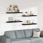 Floating Wall Shelves 4 pcs Black 90x23.5x3.8 cm MDF