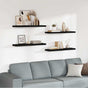 Floating Wall Shelves 4 pcs Black 90x23.5x3.8 cm MDF