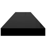 Floating Wall Shelf Black 120x23.5x3.8 cm MDF