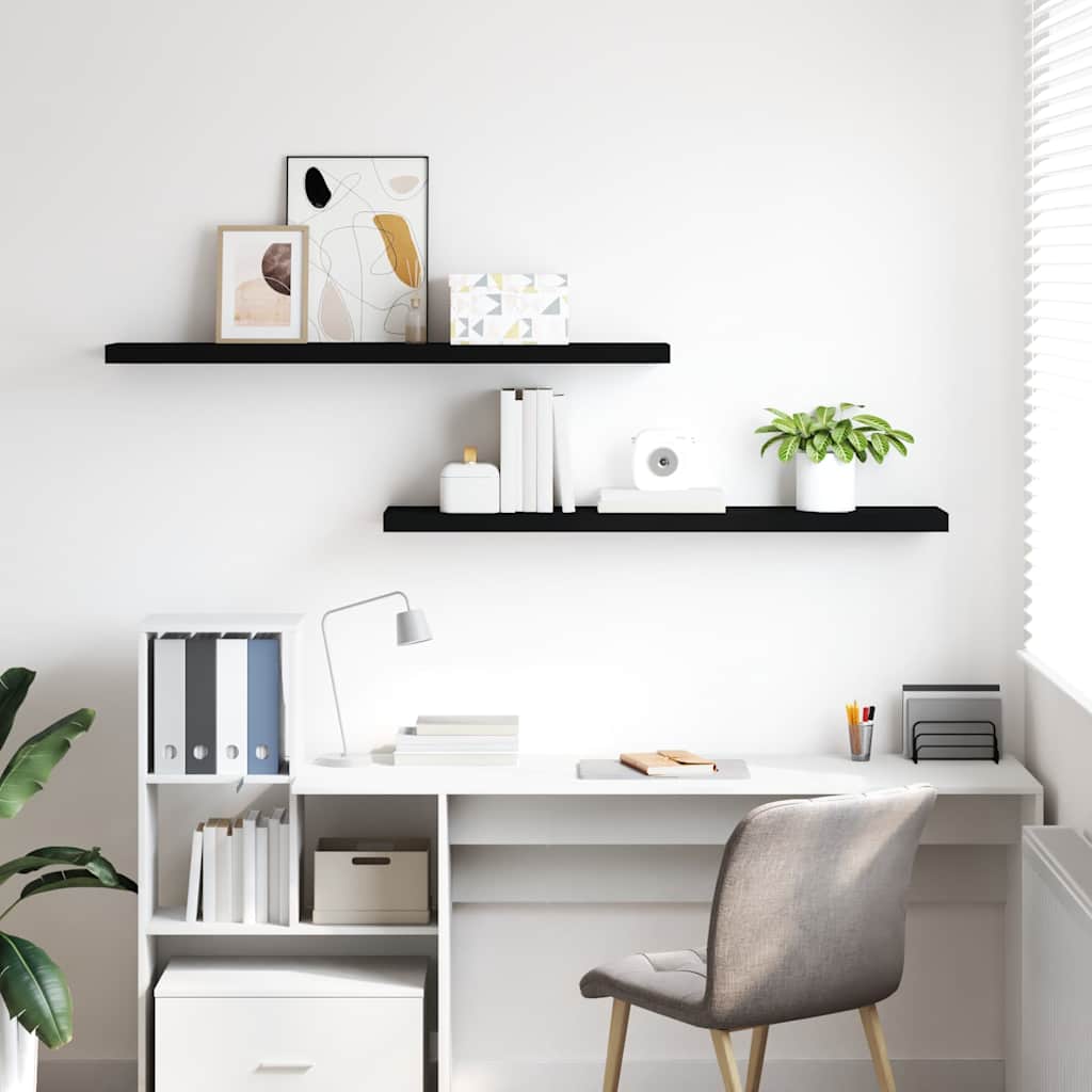 Floating Wall Shelves 2 pcs Black 120x23.5x3.8 cm MDF