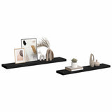 Floating Wall Shelves 2 pcs Black 120x23.5x3.8 cm MDF - Extra Image