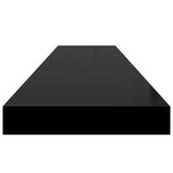 Floating Wall Shelves 2 pcs Black 120x23.5x3.8 cm MDF - Close-Up Angle
