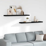 Floating Wall Shelves 2 pcs Black 120x23.5x3.8 cm MDF