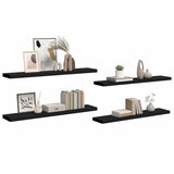 Floating Wall Shelves 4 pcs Black 120x23.5x3.8 cm MDF - 45-Degree Angle