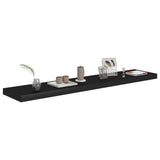 Floating Wall Shelves 4 pcs Black 120x23.5x3.8 cm MDF - Close-Up Angle