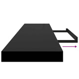 Floating Wall Shelves 4 pcs Black 120x23.5x3.8 cm MDF - Extra Image