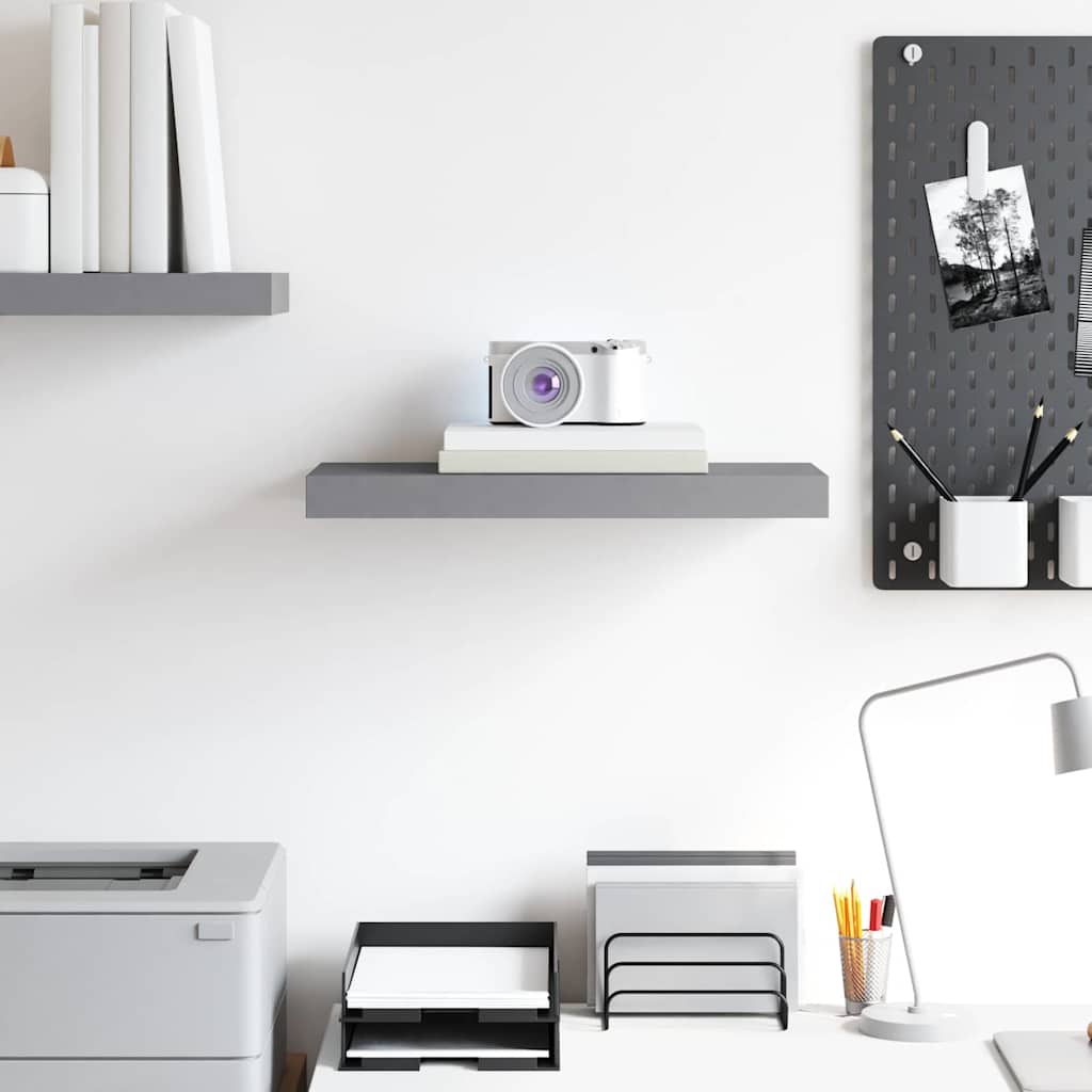 Floating Wall Shelf Grey 50x23.5x3.8 cm MDF