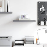 Floating Wall Shelf Grey 50x23x3.8 cm MDF - Side View