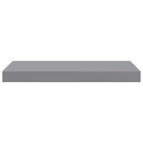 Floating Wall Shelf Grey 50x23x3.8 cm MDF - Rear View