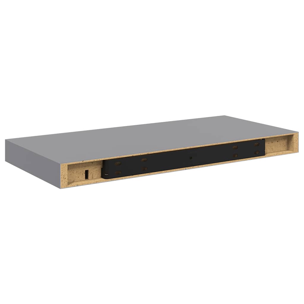 Floating Wall Shelf Grey 50x23x3.8 cm MDF