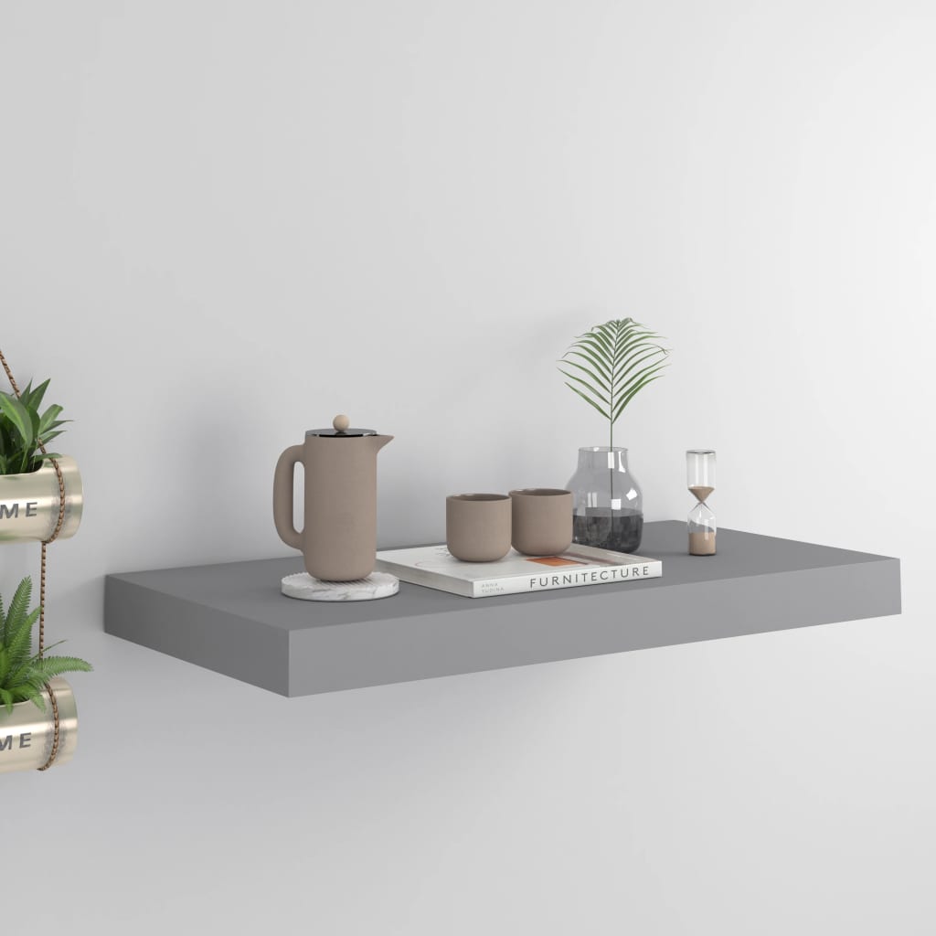 Floating Wall Shelf Grey 50x23.5x3.8 cm MDF