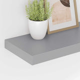 Floating Wall Shelves 2 pcs Grey 50x23.5x3.8 cm MDF