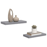 Floating Wall Shelves 2 pcs Grey 50x23.5x3.8 cm MDF