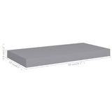 Floating Wall Shelves 2 pcs Grey 50x23.5x3.8 cm MDF